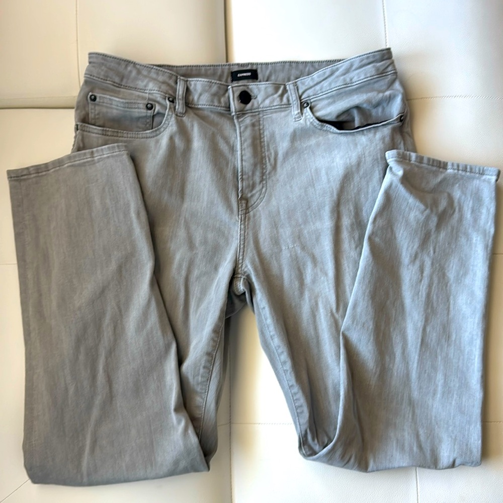 Express Grey Slim Straight Pants